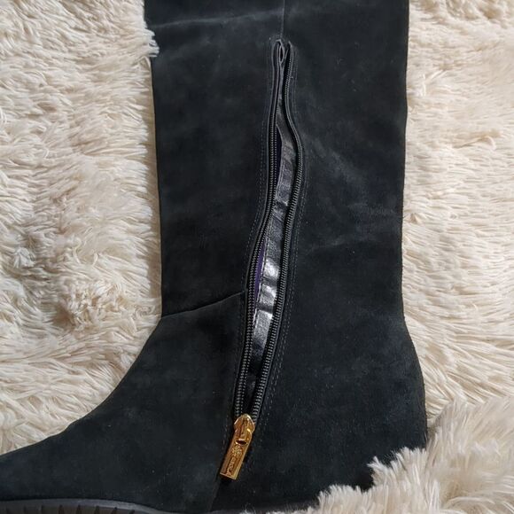 ISOLA Black Suede Knee High Boots, Size 9.5 - Picture 9 of 11